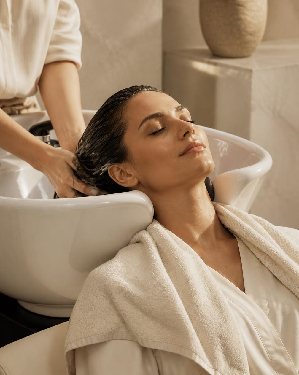 Guest relaxing during a treatment at Kate Style